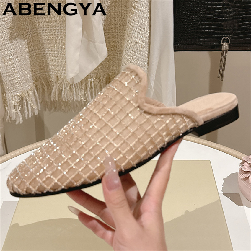 Glänzende Spitzen-Mesh-Slipper – The Ethnic Fashion Bewertung und Preis