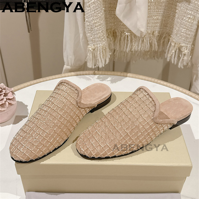 Glänzende Spitzen-Mesh-Slipper – The Ethnic Fashion Bewertung und Preis