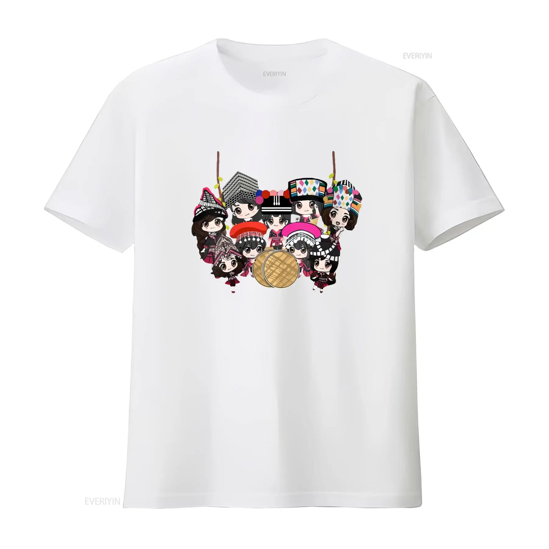 9 Hmong Girls Cartoon Print T- – Ethnic Wear Men'S Fashion Bewertung und Preis