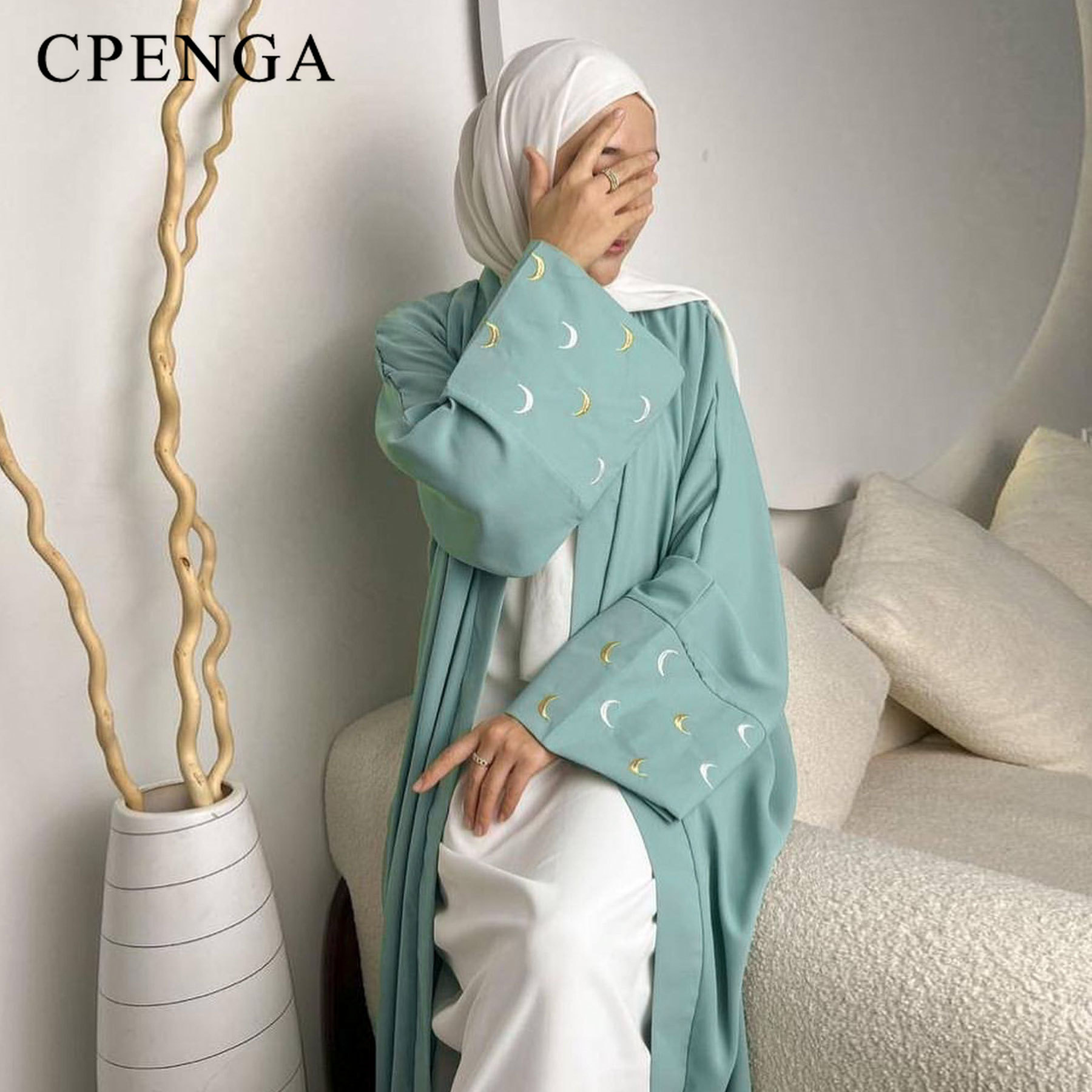 2024 neue Mond Gestickte Dubai – Abaya Modest Wear Bewertung und Preis